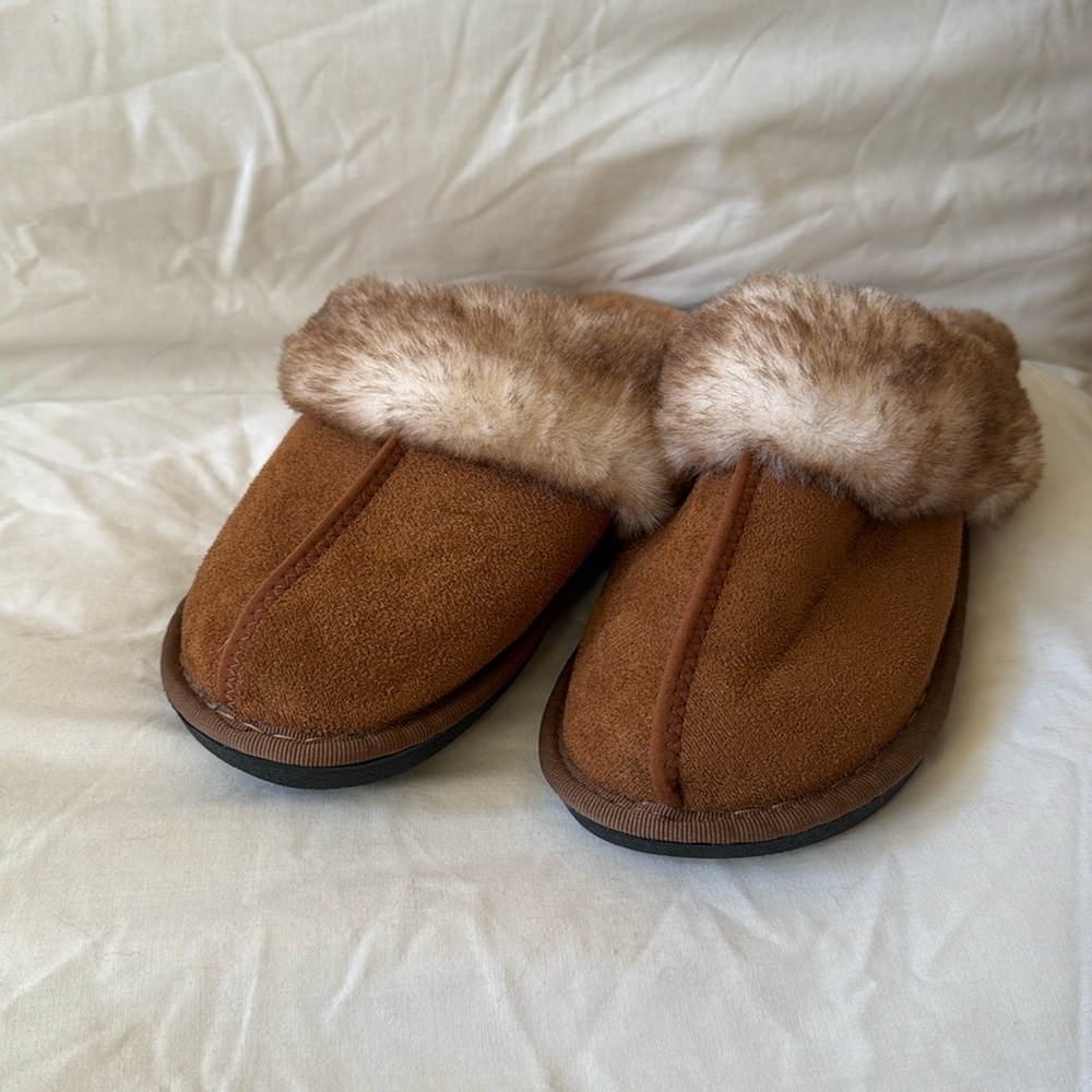 Women’s Faux Suede & Fur House Slippers